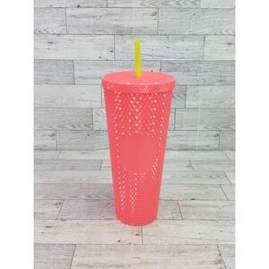 Starbucks 2022 Dragon Fruit Salmon Pink Studded 24oz Venti Tumbler Cup